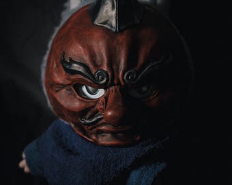 Japan Tengu Labubu Mask, 天狗, Japan Mask, Handpaint, Original Design Art, Pop Mart