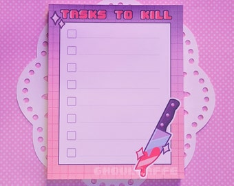 Handmade Tear Away Memo Pads - "Tasks To Kill"