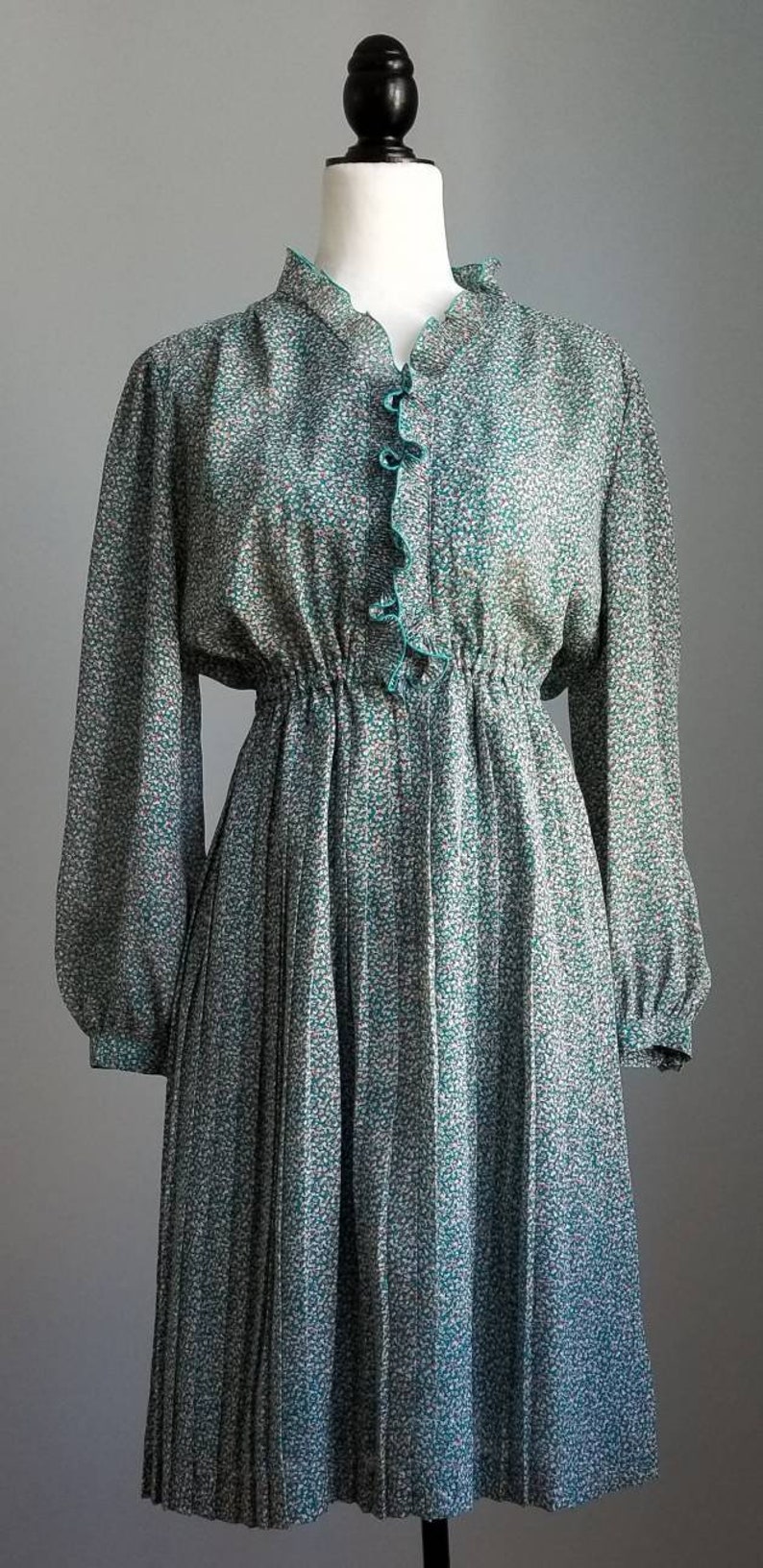 Puffy Sleeve Dress Green