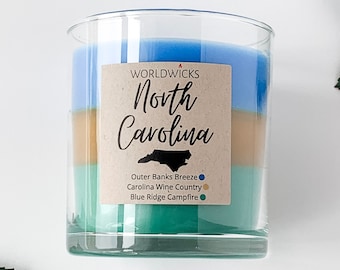 North Carolina Scented Candle, Home State Candle, Three Layers, Three Scents
