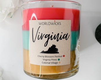 Virginia Triple Scented State Candle, Housewarming, Moving Gift, Anniversary Gift, Mother's Day Gift, Graduation, VA Candle, Homesick candle