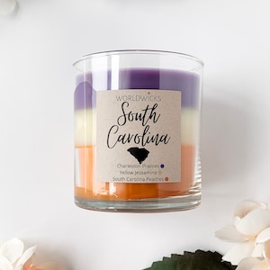 South Carolina Triple Scented State Candle, Housewarming, Moving Gift, Anniversary Gift, Mother's Day Gift, Graduation, SC Candle, Homesick