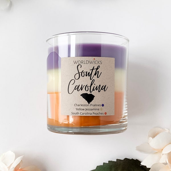 South Carolina Triple Scented State Candle, Housewarming, Moving Gift, Anniversary Gift, Mother's Day Gift, Graduation, SC Candle, Homesick