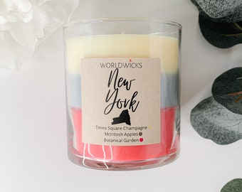 New York Triple Scented State Candle, Housewarming, Moving Gift, Anniversary Gift, Mother's Day Gift, Graduation, NY Candle, Homesick candle