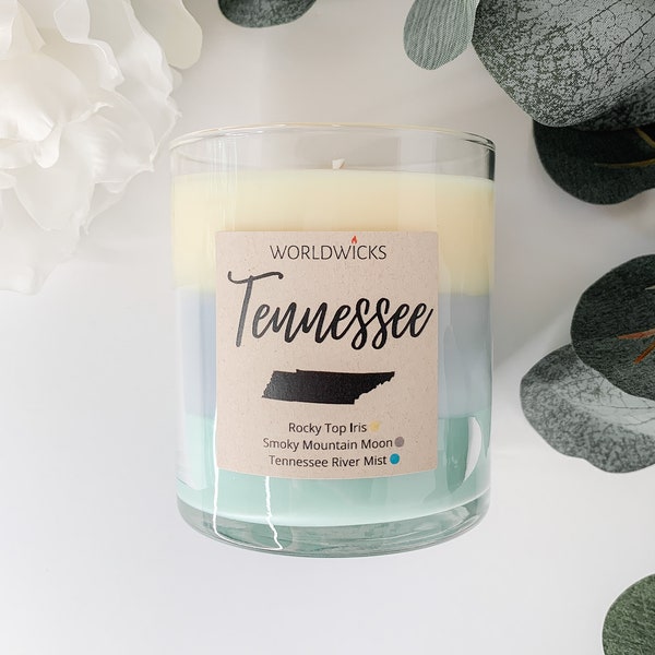 Tennessee Triple Scented State Candle, Housewarming, Moving Gift, Anniversary Gift, Mother's Day Gift, Graduation gift, TN Candle, Homesick
