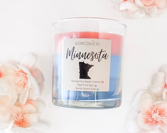 Minnesota Triple Scented State Candle, Housewarming, Moving Gift, Anniversary Gift, Mother's Day Gift, Graduation, MN Homesick candle