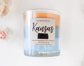 Kansas Triple Scented State Candle, Housewarming, Moving Gift, Anniversary Gift, Mother's Day Gift, Graduation, KS Candle, Homesick candle