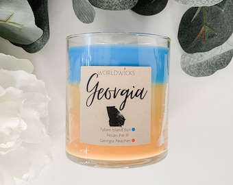 Georgia Triple Scented State Candle, Housewarming, Moving Gift, Anniversary Gift, Mother's Day Gift, Graduation, GA Candle, Homesick candle