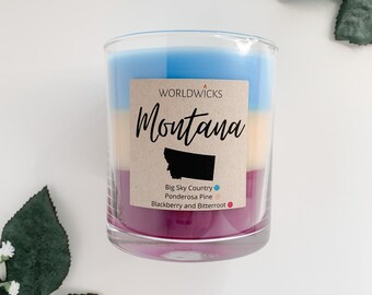 Montana Triple Scented State Candle, Housewarming, Moving Gift, Anniversary Gift, Mother's Day Gift, Graduation, MT Candle, Homesick candle