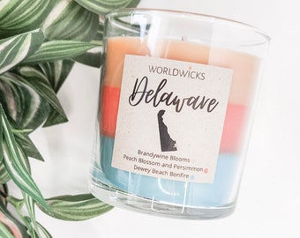 Delaware Triple Scented State Candle, Housewarming, Moving Gift, Anniversary Gift, Mother's Day Gift, Graduation, DE Candle, Homesick candle