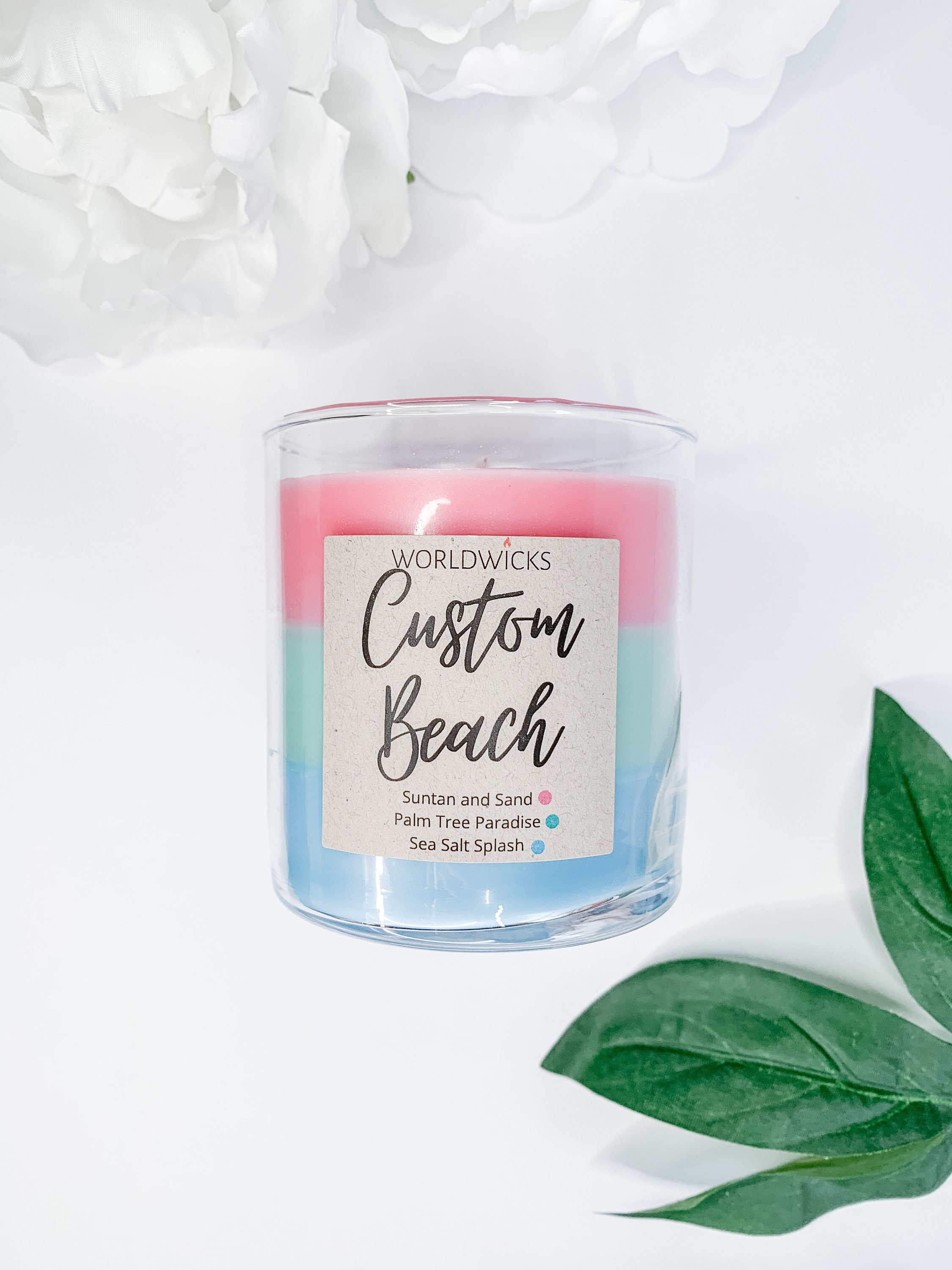 Custom Beach Candle Personalized Beach Candle Summer Scented Etsy