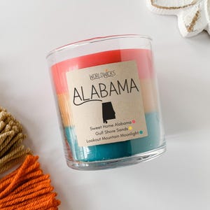 Vela triplamente perfumada do Alabama, inauguração de casa, presente de mudança, presente de aniversário, presente de dia das mães, formatura, vela do Alabama, vela para saudades de casa