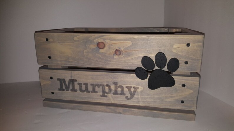 Personalized Dog Toy Box with molded handles Dog Toy Crate | Etsy