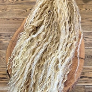 Blond Curly Synthetic Dreadlocks: Double Ended Boho Crochet Dreads