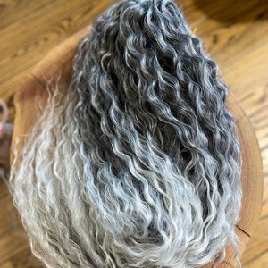 Ombre Grey Curly Crochet Synthetic Dreadlocks Extensions