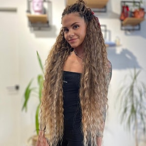 Full set of long synthetic crochet double ended dreadlocks DE boho style mix kit wavy dreads handmade with love curly hair ombre extensions