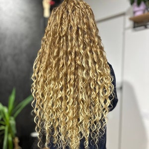 Blonde Curly Synthetic Dreadlocks: Long Crochet DE Braids