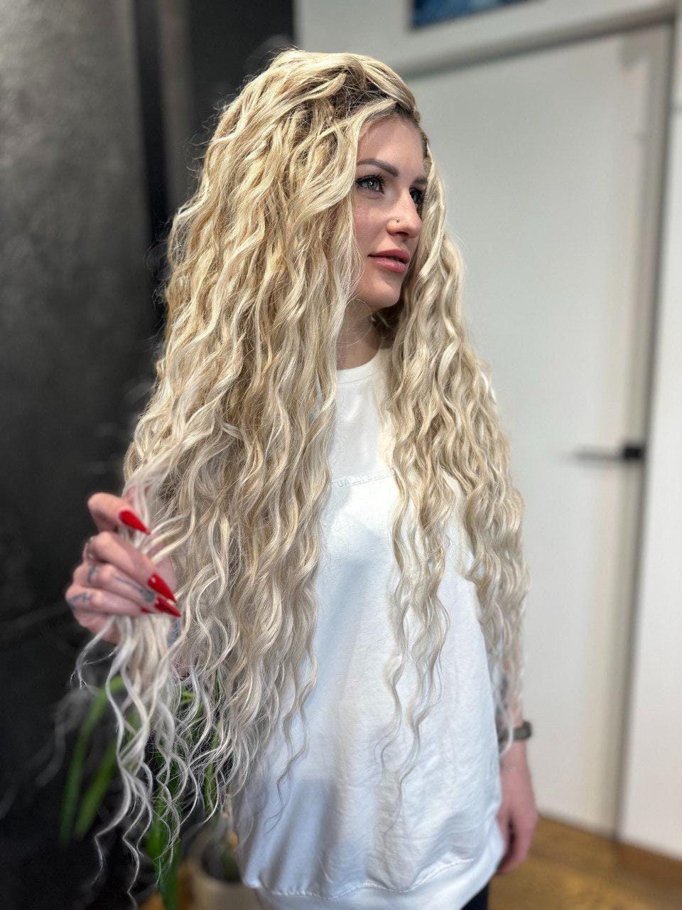 Dark Brown Wavy Crochet Hair Extensions: Boho Braiding Hair