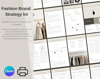FASHION BRAND STRATEGY Kit - Brand Template - Editable in Canva and Printable -