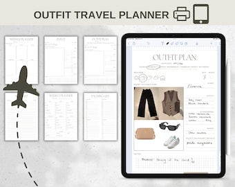 OUTFIT TRAVEL PLANNER/8 Pages/Printable