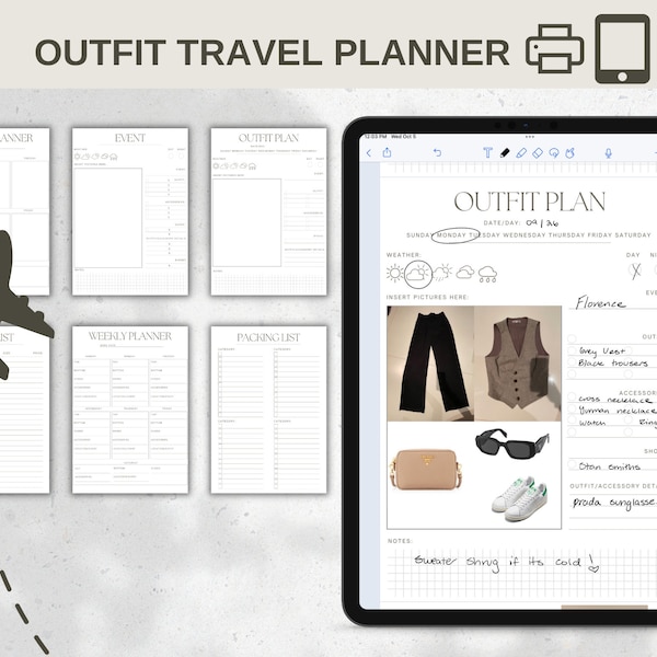 OUTFIT REISEPLANER/8 Seiten/Printable