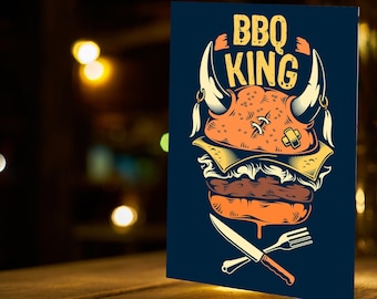 BBQ King Funny Metal Plaque/Sign BBQ, Bar, Man Cave,