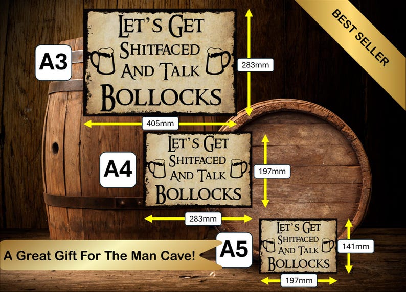 Home Bar Metal Sign: Retro Funny Man Cave Decor Bild 2