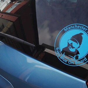 Calcomanía de vinilo azul bebé a bordo del Manchester City (Man City MCFC)
