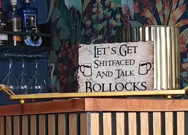 Home Bar Metal Sign: Retro Funny Man Cave Decor Bild 7