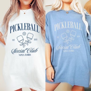 Personalized Pickleball Shirt Coquette Aesthetic, Cocktail Club shirt, Pickleball Player Shirt, Girls Club Trendy Tee, Tennis Shirt,