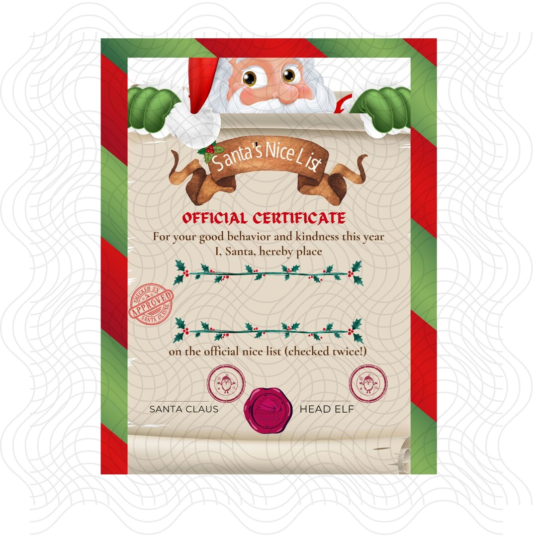 Letter FROM Santa PRINTABLE / Instant Download / Kids Letter From Santa / Good List / Christmas ...
