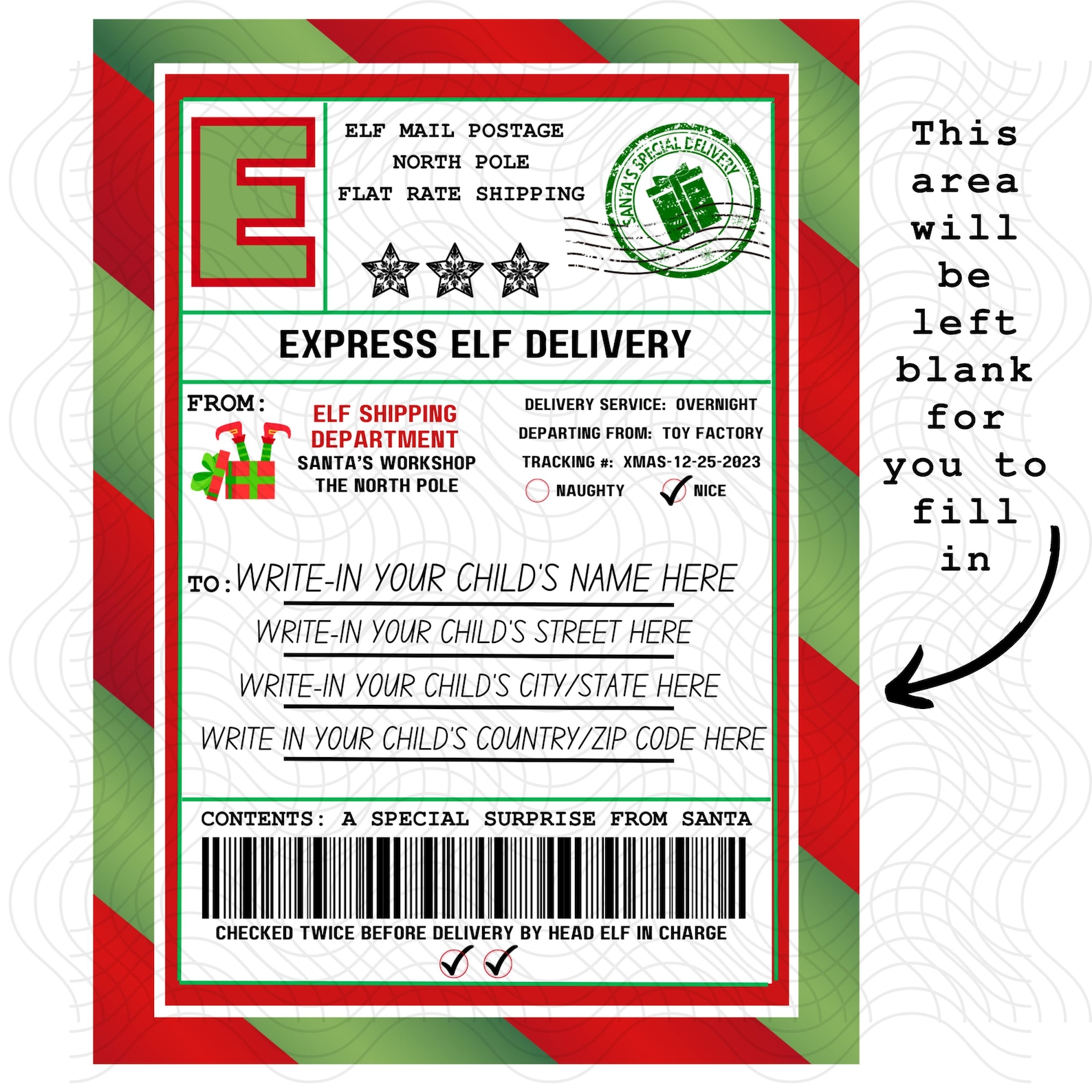 Santa Elf Shipping Label PRINTABLE - Il 1588xN.5578717727 1exr 