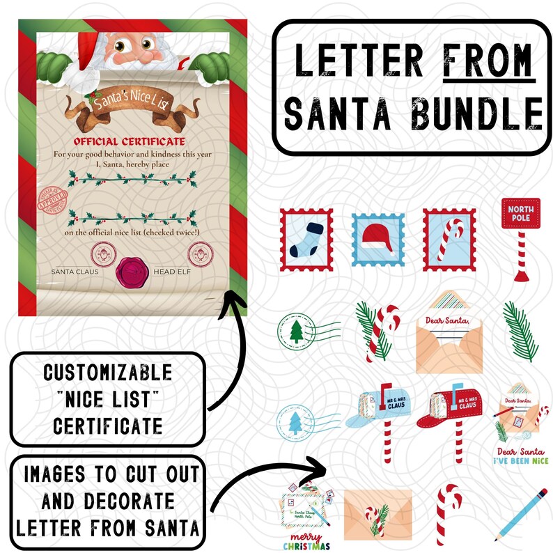 Letter FROM Santa PRINTABLE / Instant Download / Kids Letter From Santa / Good List / Christmas ...