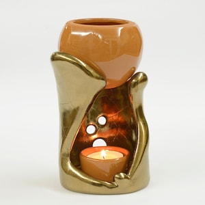 Essential Oil Burner Etera / Bronze Ceramic Aromaterapy Lamp / Christmas Gift image 1