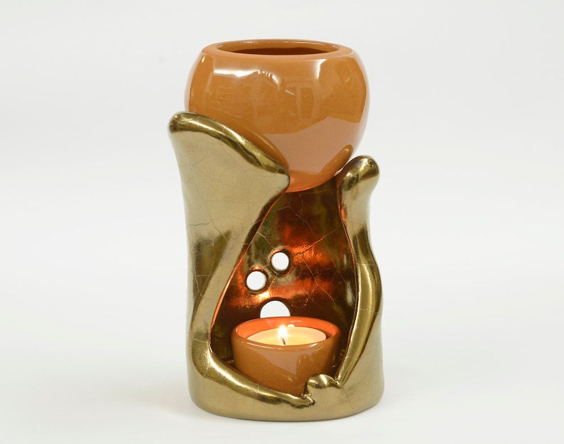 Essential Oil Burner Etera / Bronze Ceramic Aromaterapy Lamp / Christmas Gift image 1