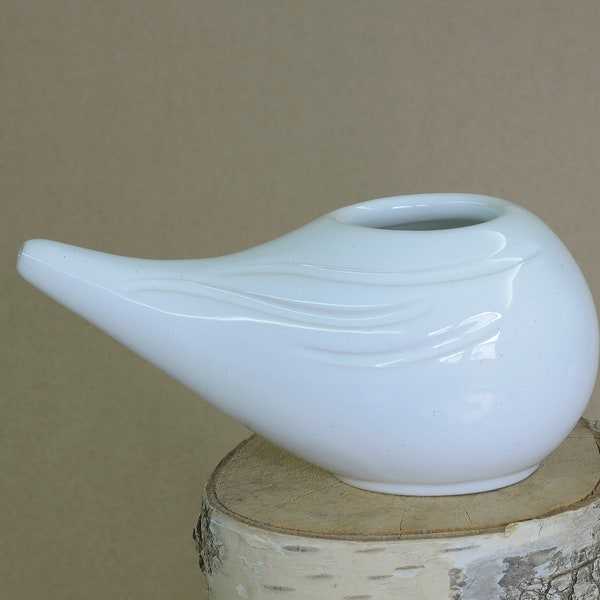 Neti Pot Drop / Handmade White Ceramics / Healthy Living