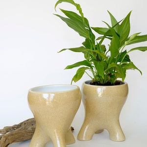 Set of 2 Ceramic Planters / Unique Orchid Pot / Wabi Sabi Plant Pots / Handmade Planters image 1