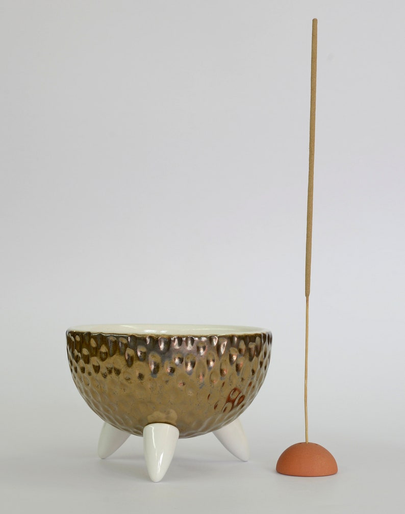Ceramic Smudge Bowl / Offering Bowls / Incense Stick Holder image 2