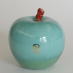 Coffee Table Decor Turquoise Apple Unique Wedding or Anniversary Gifts Modern Home Decor Handmade Ceramics image 1