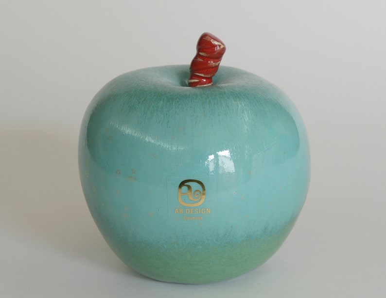 Coffee Table Decor Turquoise Apple Unique Wedding or Anniversary Gifts Modern Home Decor Handmade Ceramics image 1