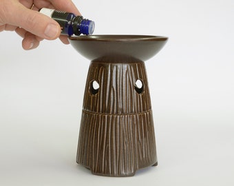 Essential Oil Diffuser / Wax Melt Burner / Aromatherapy Ceramic / Handmade / Black Aroma Lamp / Hygge / Candle Holder