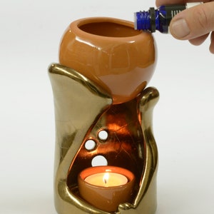 Essential Oil Burner Etera / Bronze Ceramic Aromaterapy Lamp / Christmas Gift image 3