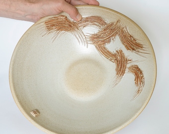 Vintage Fruit Bowl / Ceramic Art Centerpiece / Large Pottery Bowl / Handmade / Japandi Interior / Coffee Table Decor   Decor