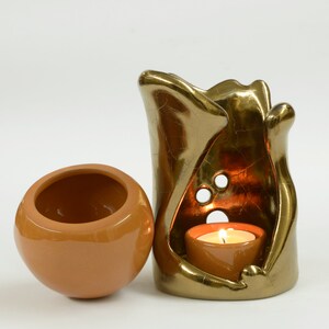 Essential Oil Burner Etera / Bronze Ceramic Aromaterapy Lamp / Christmas Gift image 7