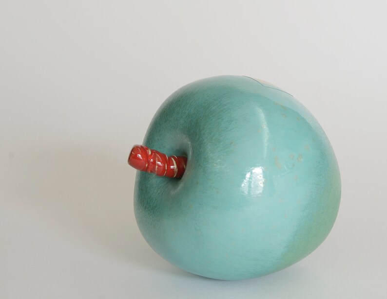 Coffee Table Decor Turquoise Apple Unique Wedding or Anniversary Gifts Modern Home Decor Handmade Ceramics image 5