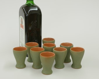 Set of 10 / Shot Glass / Handmade Pottery / Ceramic Shot Glass Set