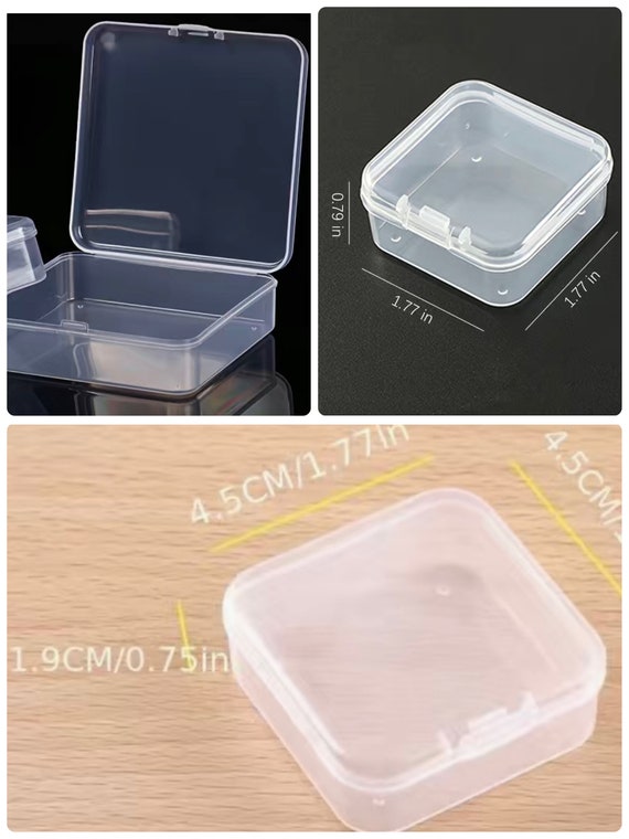 25pcs Mini Clear Plastic Jewelry Storage Containers/boxes Sizes