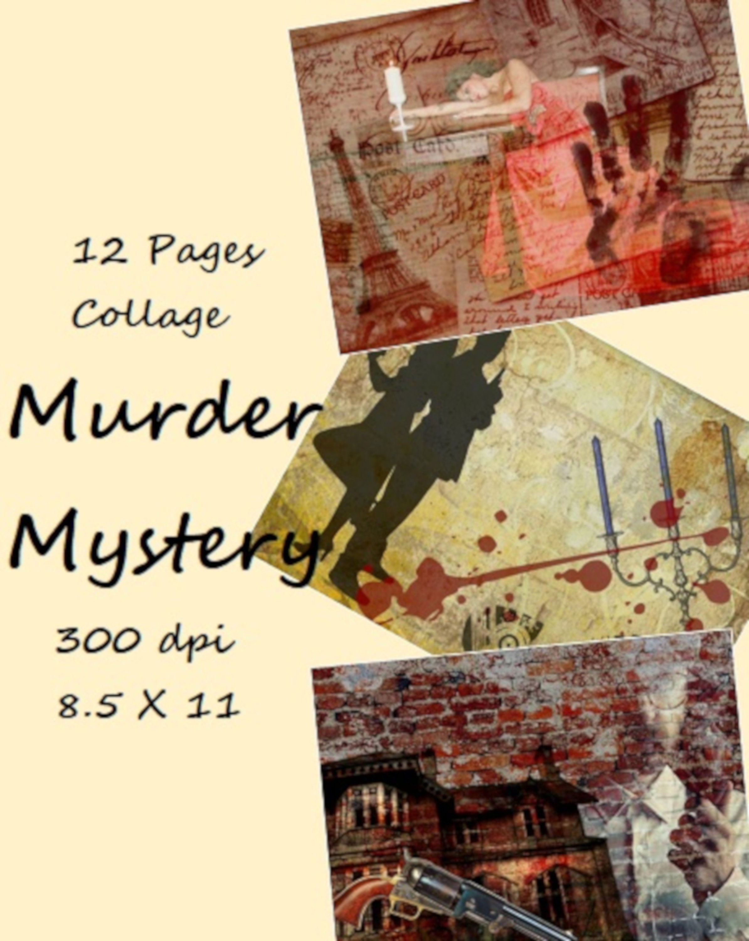 Murder Mystery. A Digital Paper Pack for Scrapbooks Journals Etsy