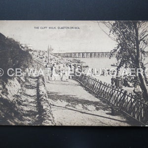 Sehr interessante Clacton-on-Sea Essex Postkarte - Verschickt am 3. August 1914, am Vorabend der Erklärung des Ersten Weltkriegs