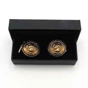 Vintage WW2 Period Royal Northumberland Fusiliers British Army Button Chain Link Cufflinks – 25.5mm